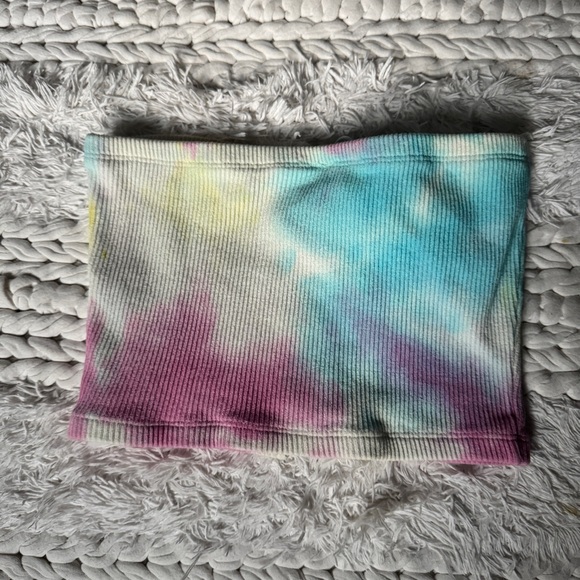 Dolls Kill Medium Rainbow Tie-Dye Tube Top Festival Dyed Colorful - Picture 6 of 7